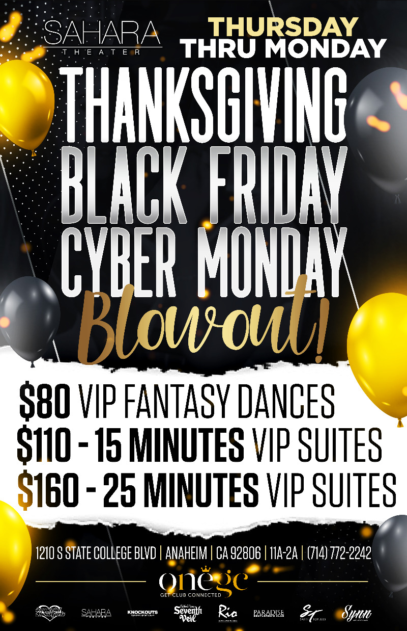 THANKSGIVING/BLACK FRIDAY/ CYBER MONDAY BLOWOUT