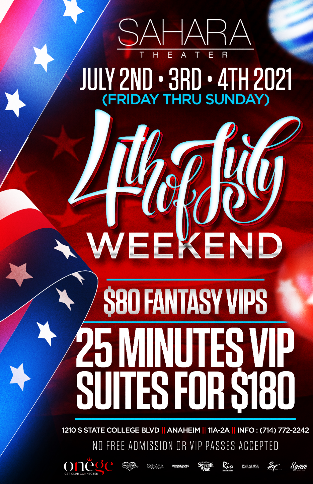 JULY 4TH WEEKEND SPECIAL
